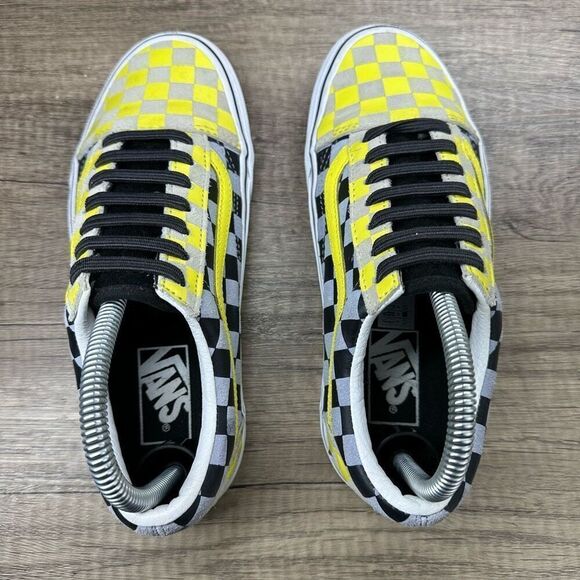 Vans~Women’s~Low Pro Old School Checkerboard~Yellow & Grey Men's 5.5 / Women's 7 - Picture 5 of 8